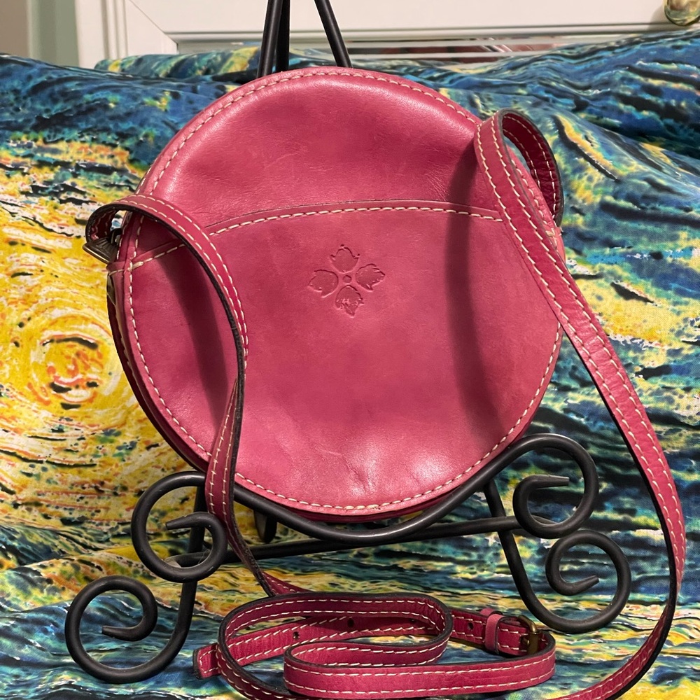 FINAL PRICE Patricia Nash Scafati Canteen round pink leather crossbody